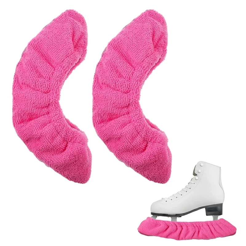 Kufenschoner Schlittschuhe Schoner,Schlittschuh Schoner,Kufenschutz Zubehör,Kufenstrumpf Eishockey Elastische Kufenstrümpfe Schlittschuhschoner für Damen Herren Kinder Schlittschuhe (Dunkelrosa)