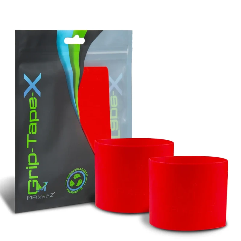 MAXXEZ® Schienbeinschonerhalter aus Silikon mit überragendem Halt - Schienbeischoner Halter extra rutschfest für Herren, Damen & Kinder - rot