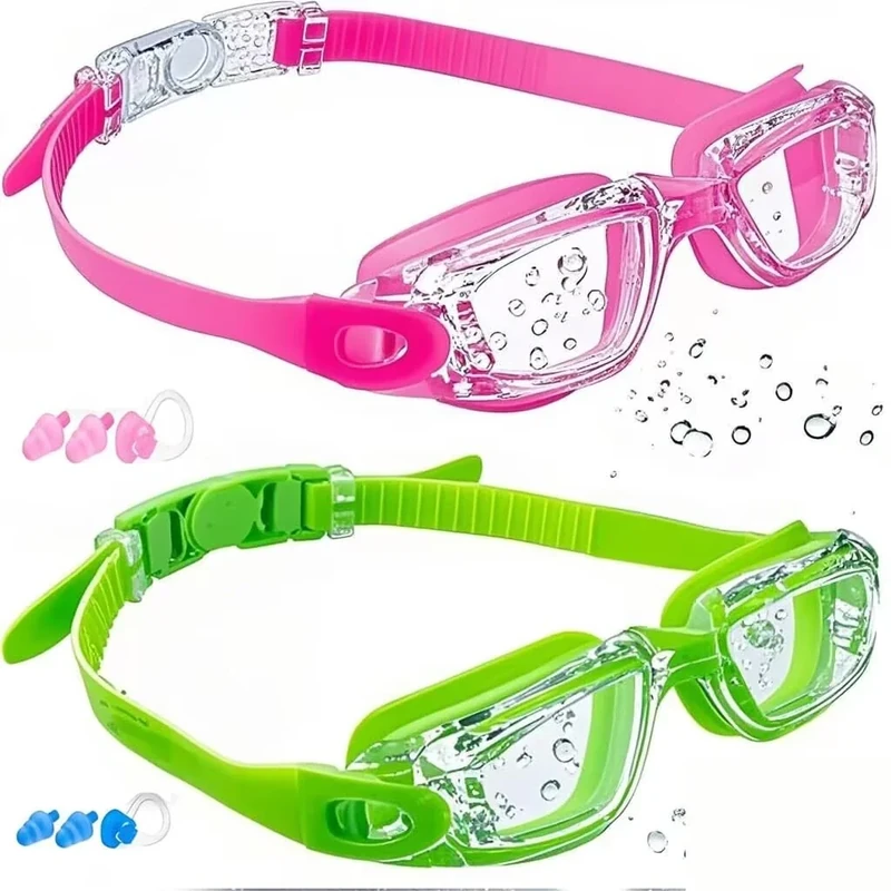 faliring Schwimmbrille Kinder, 2 Stück taucherbrille kinder Junior 3-15 Jahre, Gläsern Wassersport Schwimmbrillen Swimming Goggles Geschenke für Mädchen Jungen