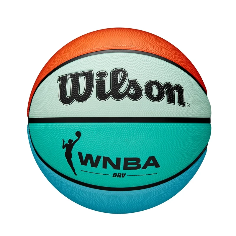 Wilson WNBA DRV Bright Outdoor Basketball, 6, Orange/Teal