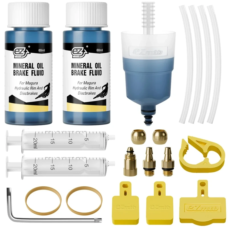 HQCM Entlüftungskit für MAGURA, Fahrrad Bremsflüssigkeit Hydraulische Scheibenbremsen Bleeding Service Kit Inklusive Bremsen Blood 120ml Mineralöl