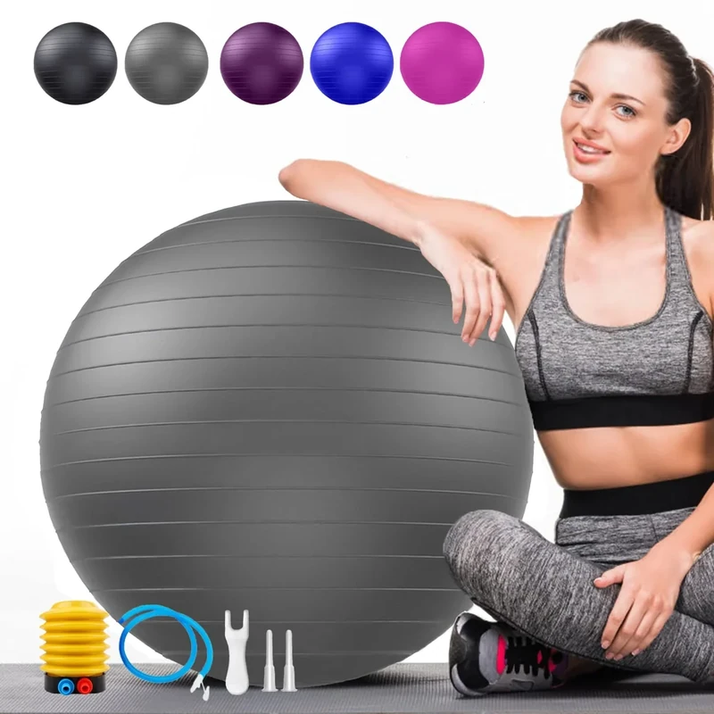 Weich Gymnastikball Groß, Berstschutz Sitzball büro Ergonomisch Unterstützt 2200lbs, Yoga Ball Softball Fitnessball mit Pumpe für Schwangerschaft Gymnastik Exercise Gym Fitness Pilates Balancegeräte