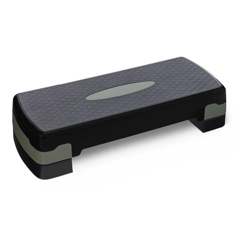 Amazon Basics Aerobic Steppbrett, Verstellbarer Workout Stepper für Zuhause, 68.58cm, Schwarz/Grau - Image 1