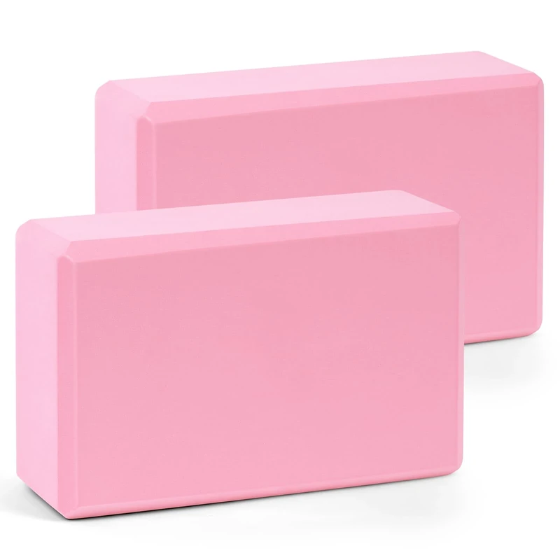 flintronic Yoga Block, Erwachsene Yogablock im 2er Set, Hochdichter Eva-Schaum, umweltfreundlich und leicht, Hartschaum, rutschfest, Ideal für Pilates, Pilates, Meditation (Rosa)