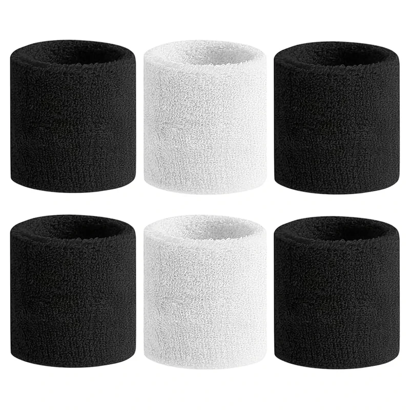 VIKY 6 Stück Schweißband Handgelenk,Fitness Schweissband,Jungen & Mädchen Schweißbänder Handgelenk,Absorbierende Schweißband Kinder, Baumwoll Schweißband Arm für Fußball,Basketball und Tennis Sport