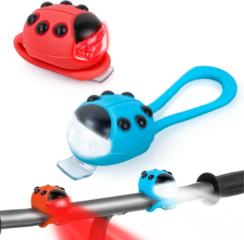 2 Stück Kinder-Scooter-Licht， LED-Licht für Rucksäcke bietet mit 3 Licht-Modi zusätzliche Sicherheit für Kinder. Perfekt für Kinderroller, Wanderstöcke oder Rucksäcke.