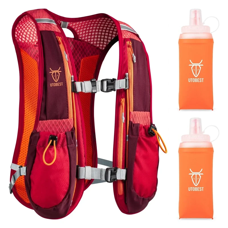 UTOBEST Laufrucksack 5L, Laufweste für Herren und Damen, Ultraleicht Reflektierend Trinkrucksack für Laufen, Marathon, Jogging, Radfahren