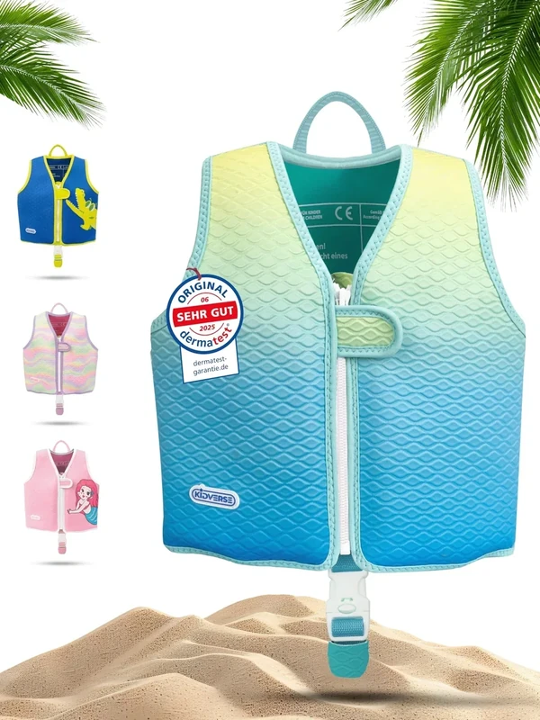 KIDVERSE Schwimmweste Kinder 2-6 Jahre - Komfort Schwimmhilfe mit Bauchumfang bis 62cm - Schwimmhilfe Kinder 2-6 Jahre - Kinderschwimmweste zum Schwimmen Lernen - Schwimmweste Kind