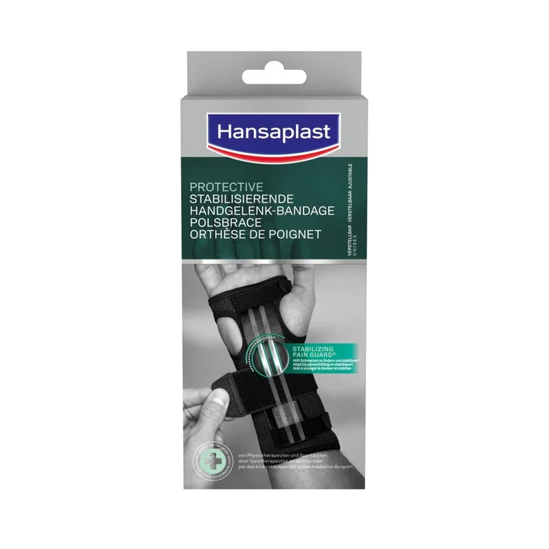Hansaplast Protective stabilisierende Handgelenk-Bandage, Hangelenkschoner unterstützt & entlastet das Gelenk, Handgelenkstütze fördert die Regeneration, Unisex
