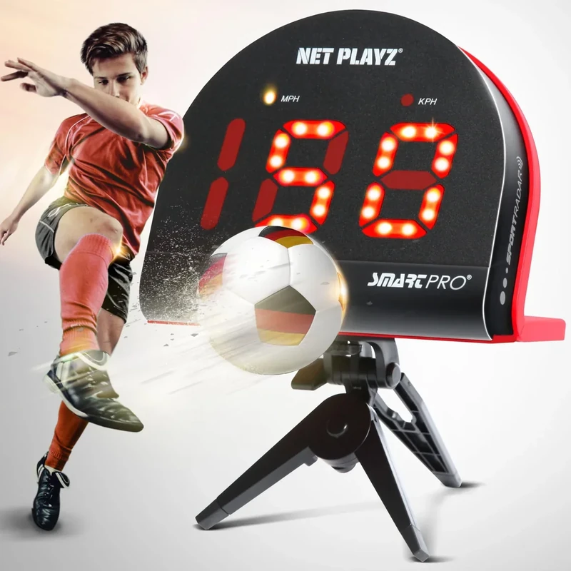NET PLAYZ Fußballradare, Trainingsgeräte mit Geschwindigkeitssensoren | Fußball Geschenke, Hightech-Gadgets und Ausrüstung für Fußballspieler - Image 1