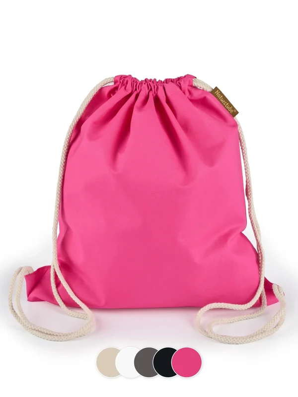 Naturstube® Baumwoll Turnbeutel Rosa Sportbeutel Zuziehbeutel Gymsack Sack Jute Schule Rucksack Stoffbeutel & Sportbeutel zum Bemalen