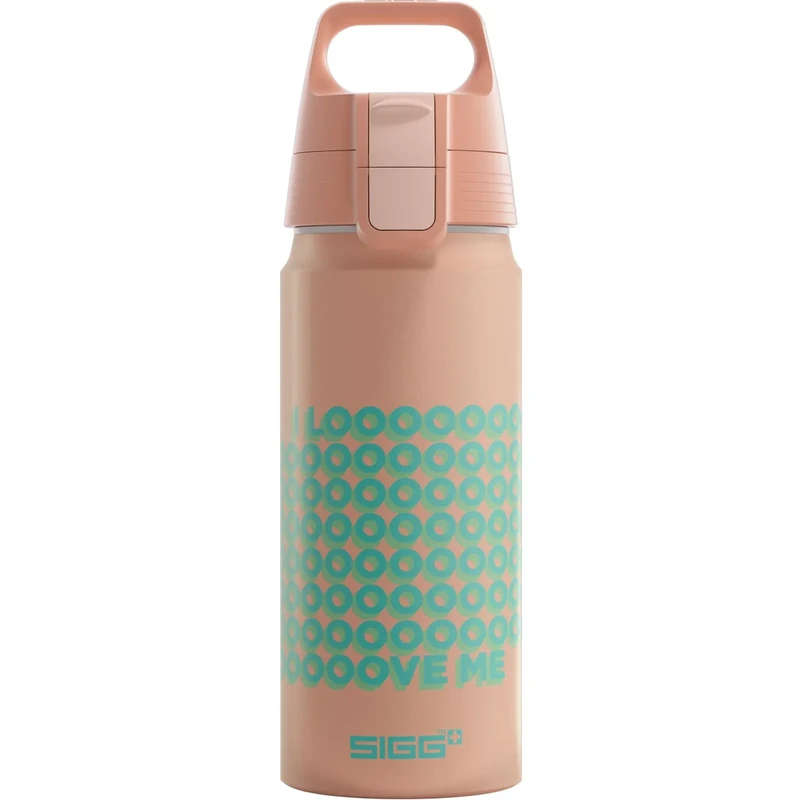 Sigg - Alu Trinkflasche Kinder - WMB ONE LOOOVE - Für Kohlensäurehaltige Getränke Geeignet - Auslaufsicher - Federleicht - BPA-frei - Klimaneutral Zertifiziert - Sport & Schule - Pink - 0,6L