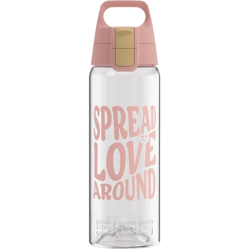 Sigg - Tritan Trinkflasche - Total Color ONE Spread Love - Für Kohlensäurehaltige Getränke Geeignet - Spülmaschinenfest - Auslaufsicher - Leicht - BPA-frei - Transparent - 1L