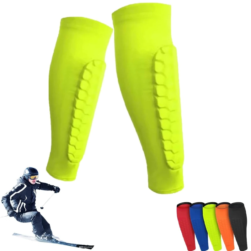 Shin Defender Schienbeinschützer, SkiGuard Pro, Shinbang Protector 2.0, Shinbang Protector Ski, Shin Defender Schienbeinschützer Kinder und Aldult (Grün,XL)
