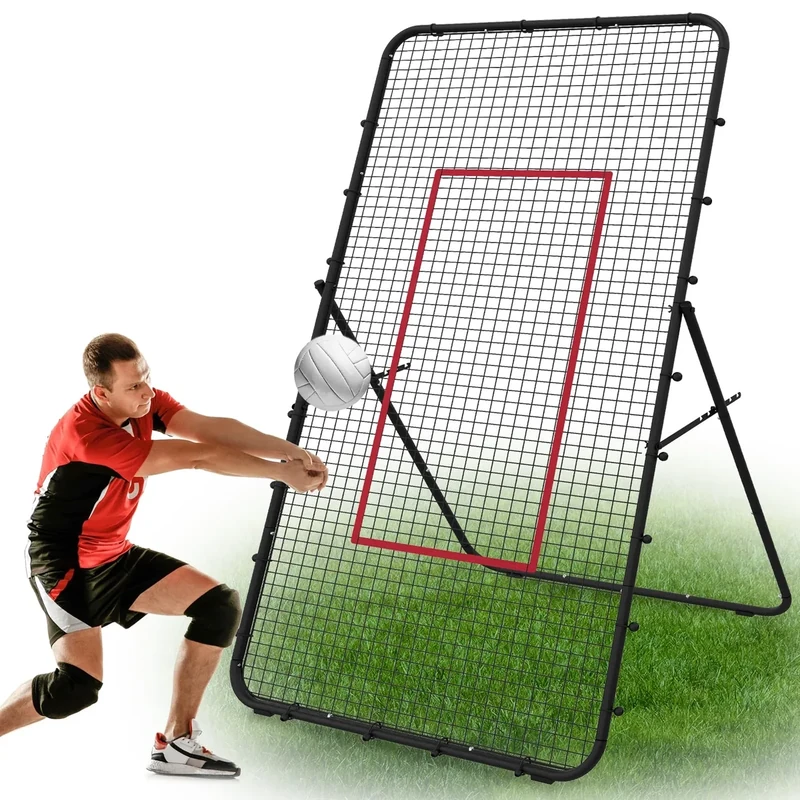 LIANTRAL Volleyball Rebounder Netz, 2,2 x 1,2 m, Volleyball-Trainingsgerät mit Schlagzone für Lacrosse Baseball Sportübungen, verstellbares Volleyballnetz für Hinterhof, drinnen und draußen, Schwarz