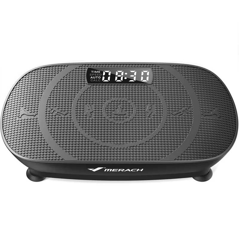 MERACH Vibrationsplatte, Leistungsstarke Vibrationsplattform für Ganzkörpertraining, Muskelaufbau und -formung, Automatische Geschwindigkeitsregelung, Eingebauter Bluetooth-Lautsprecher (Schwarz)