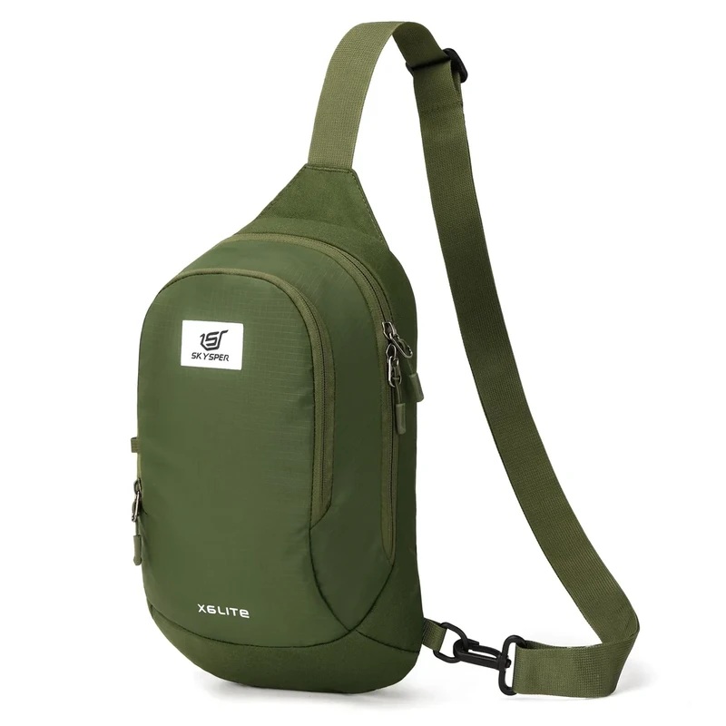 SKYSPER Umhängetasche Herren 6L, Anti Diebstahl Brusttasche Klein mit RFID Dreifachschutz Sling Bag Schultertasche für Travel Outdoor Reise