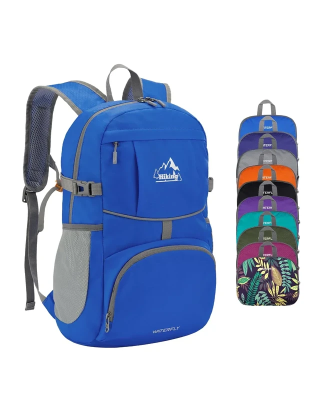WATERFLY Faltbarer Rucksack Ultraleicht Wanderrucksack: 25L Leichter Tagesrucksack Sportlich Packable Backpack für Herren Damen Wandern Outdoor Trekking Hiking