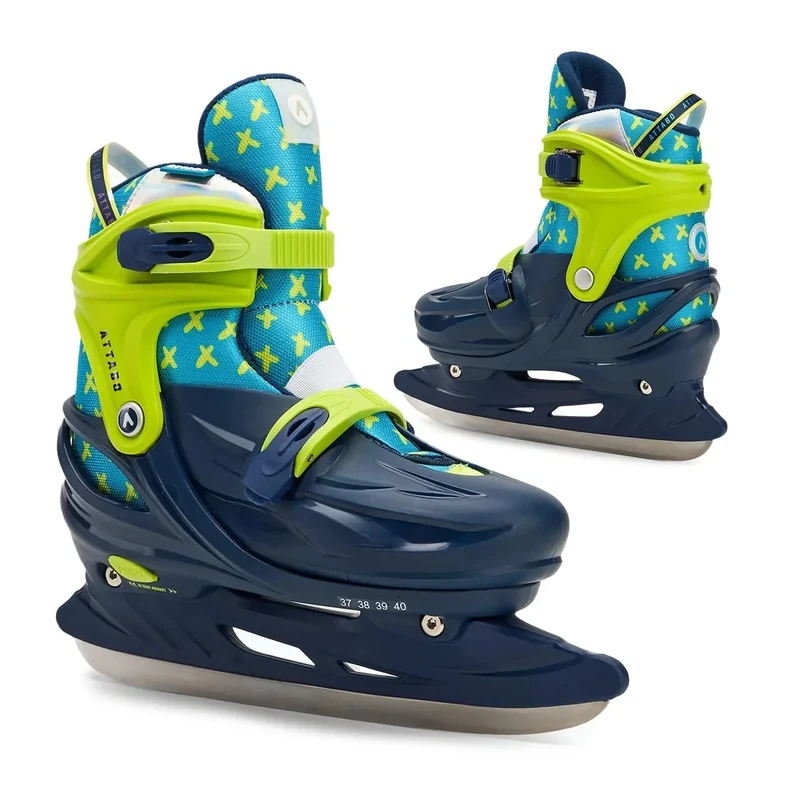 ATTABO Verstellbare Freizeit- Schlittschuhe für Jungen KOI Marineblau Größe 29-32 EU Kinder verstellbare Schlittschuhe Schnallen als Verschluss Belüftung durch Synthetisches Mesh PP und PVC
