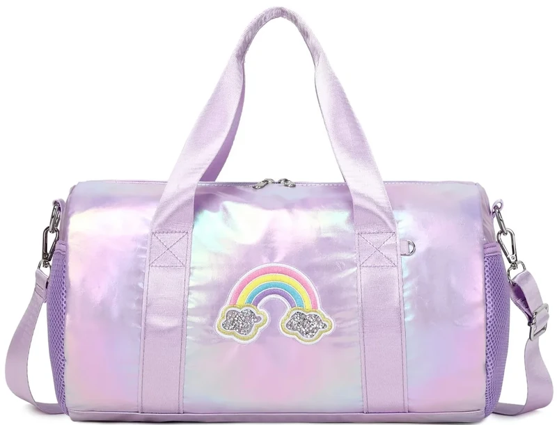Jumpopack Kinder Mädchen Tanztasche Ballett Tasche Handtasche Mädchen Geschenk mit Nassfach - Regenbogen Violett, Polyester, 35.7 x 21 x 8.26 cm
