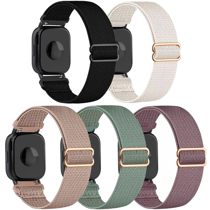 CUNUJIX 5 Stück Elastisch Nylon Armband Ersatz für Xiaomi Redmi Watch 5 Active/Lite Armband, Dehnbare Loop Gewebe Ersatzband für Xiaomi Redmi Watch 5 Lite/Active Herren Damen