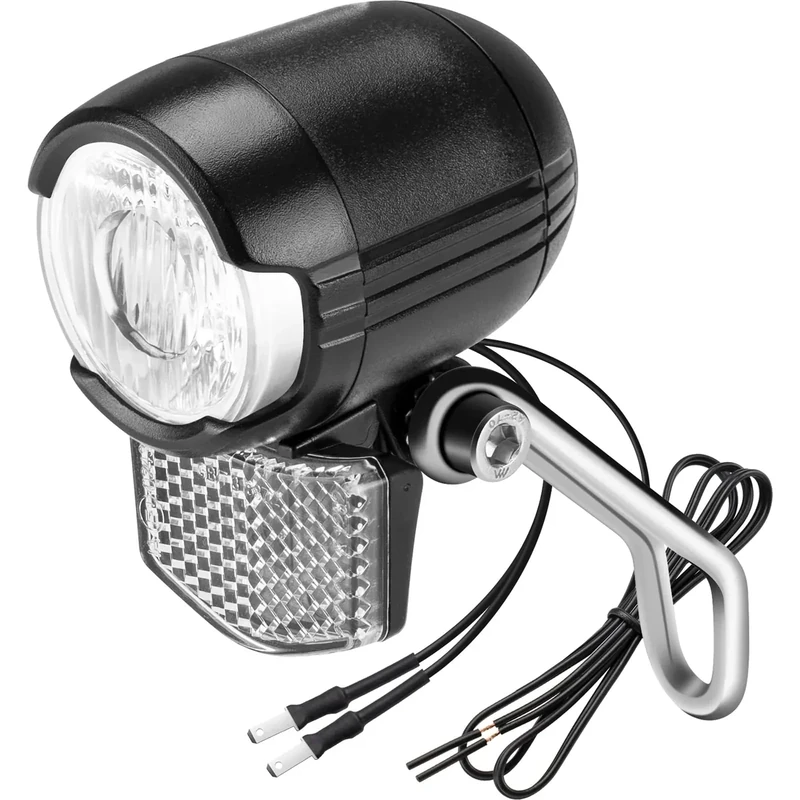 LED Dynamo Fahrradlicht 30 LUX mit Lichtautomatik, Standlicht und StVZO Zulassung, Fahrradlampe, Fahrrad Frontlicht, Fahrradleuchte vorne, Scheinwerfer, Schwarz