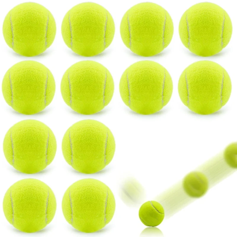BUCOMTU Tennisbälle 12 Stück Tennisbäll Kinder Tennis Balls Sports Training Tennis Tennisball Hund Geeignet für Tennisunterricht, Schulen, Anfänger und Hundespaziergänge