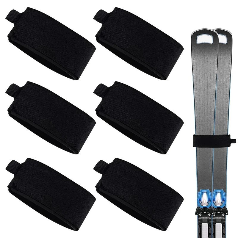 Verstellbare Skibinder, 2 Stück Skigurte Skigurtverschlüsse Verstellbare Skiwickel Eva-Skiverschluss Skibänder mit Schutzpolstern zum Tragen von Ski und Stöcken