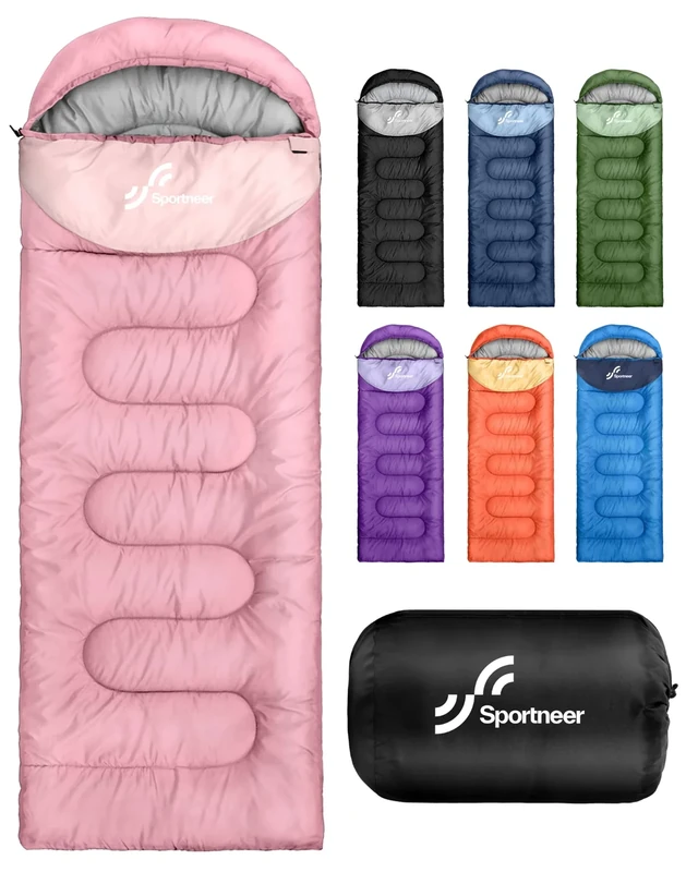 Schlafsack Outdoor - Sportneer Schlafsack Erwachsene und Kinder - Schlafsack Winter, Schlafsäcke, Camping Sleeping Bag Deckenschlafsack Leicht Tragbar für Camping Wandern Rucksackreisen