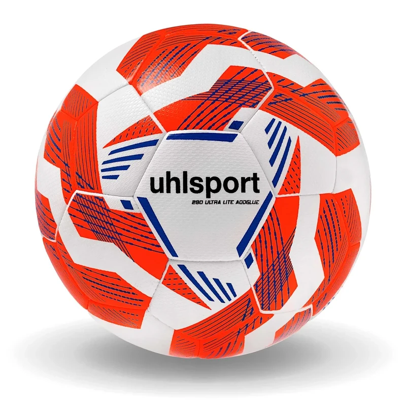 uhlsport Kinder Fußball | Leichter & weicher Fussball für Kinder bis zu 10 Jahren | 290 Ultra Lite Addglue, weiß/Fluo orange/royal