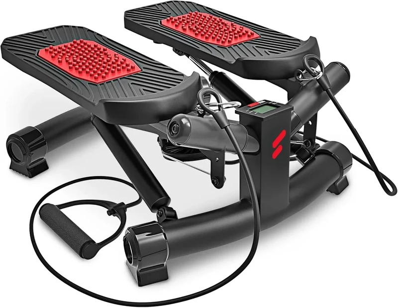 Sportstech 2in1 Twister Stepper mit Power Ropes - Deutsche Qualitätsmarke - STX300 Drehstepper & Sidestepper für Anfänger & Fortgeschrittene, Up-Down-Stepper mit Display, Hometrainer Widerstand