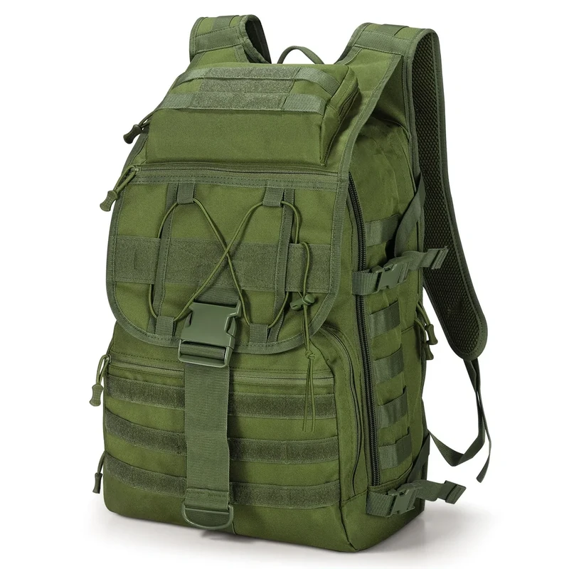 SHANNA Militärrucksack 50L Armee Rucksack Molle, Hohe Kapazität Trekkingrucksack Wanderrucksäcke Assault Pack Taktischer Kampfrucksack für Outdoor Camping 3 Tage Bug Out Go Bag Angeln Jagd, Armeegrün