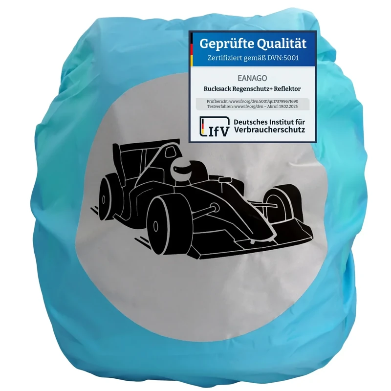 EANAGO® Regenschutz Schulranzen & Rucksack – 100% wasserdichte Regenhülle für Kinder – mit großem Sicherheitsreflektor – universell passend – Regenüberzug/Ranzenhülle für sicheren Schulweg
