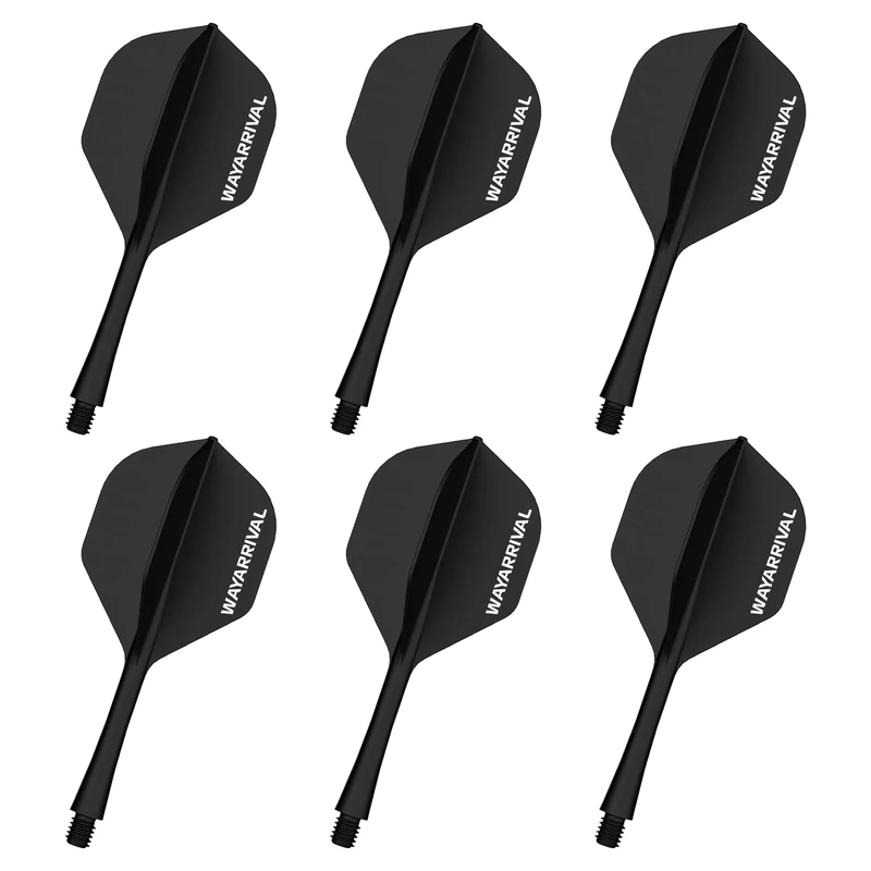 WayArrival Black Integrierte Dart Flights und Schäfte, 3PCS / 6PCS PP Material 2BA geformte Flights mit Stielen, langlebiges und leichtes Design für verbesserte Leistung (6)
