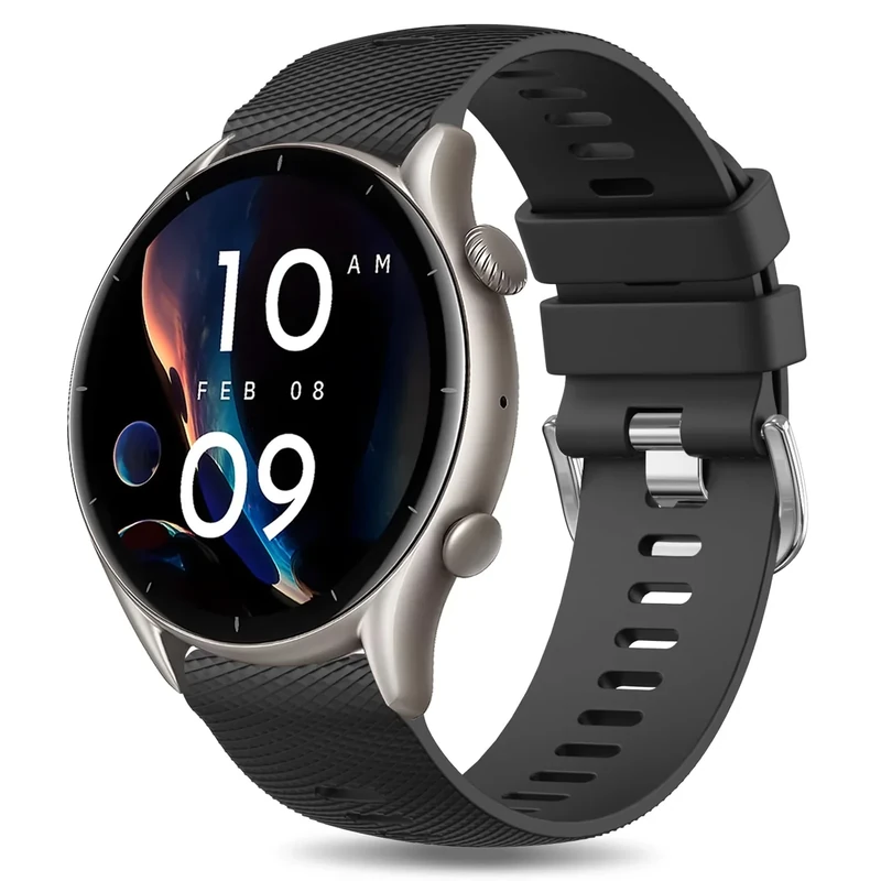ZGCE Armband für Amazfit GTR 3 46mm / GTR 3 Pro/GTR 4 / GTR 2 Armbänder Herren Damen, Weiches Silikon Uhrenarmband, Wasserdichtes Ersatzarmband für Amazfit Balance 46mm, Schwarz