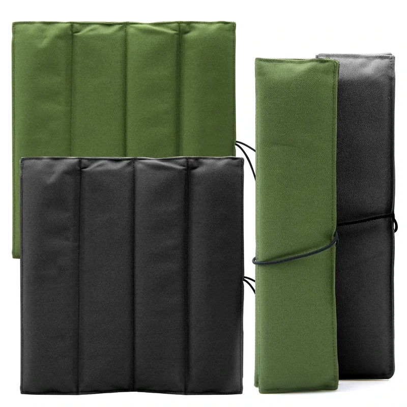 AIMEKE® 2er Set Thermo Sitzkissen Outdoor Faltbar Sitzmatte Komfort Sitzunterlage Wasserdicht Thermositzkissen für Picknick Freien Camping Wandern Zubehör mit Tragetasche (Schwarz/Armeegrün)