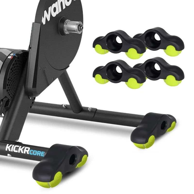 4 Stück Rocker Plate Feet, Indoor Cycling Snap Rocker Feet Adapter, Tragbarer Wippplatten-Fahrradtrainer, Indoor Cycling Tennisbälle Fußadapter für Wahoo Kickr Core 1 Rollentrainer, Mit 8 Tennisbällen - Image 1