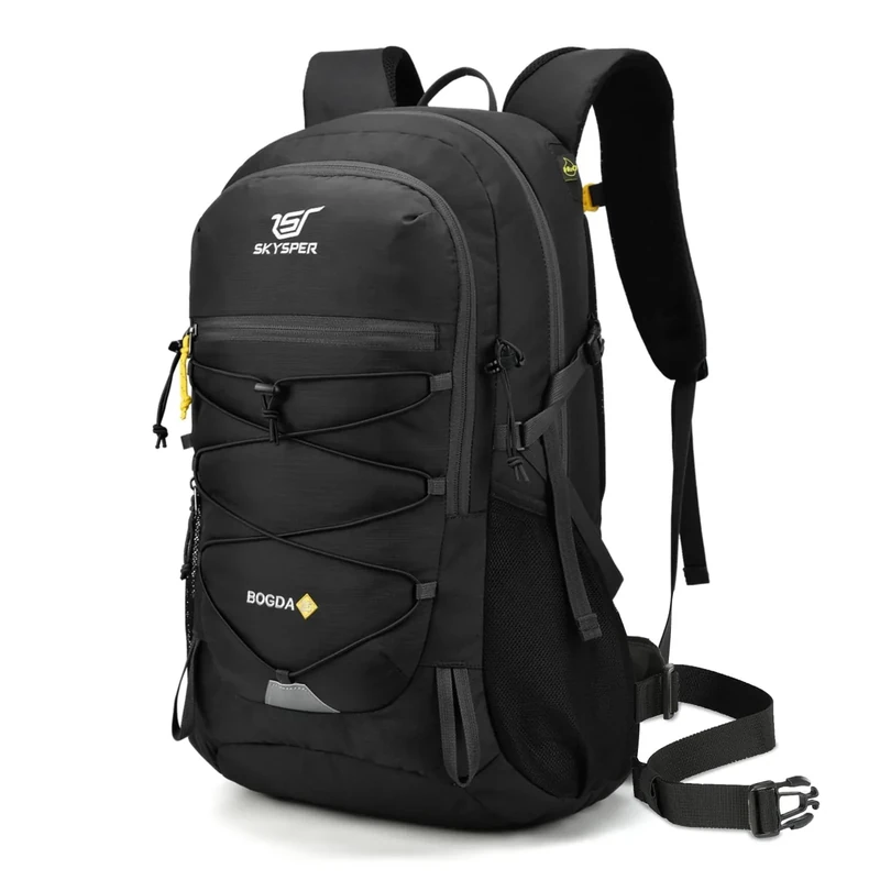 SKYSPER Wanderrucksack 25L, Klein Rucksack mit Rückenbelüftung aus atmungsaktivem 3D Air Mesh Tagesrucksäcke mit Regenschutz für Wandern Outdoor