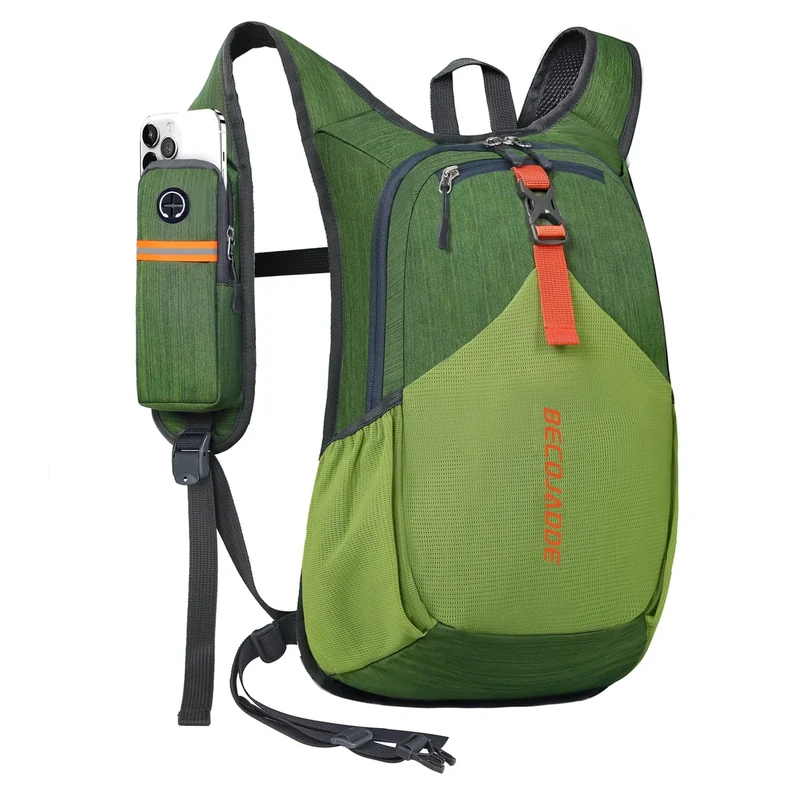 BECOJADDE 18L Wanderrucksack Herren Kleiner Rucksack Damen Leichter Daypack Tagesrucksack Faltbarer Trekkingrucksack für Camping Outdoor Wandern Travel Olivgrün