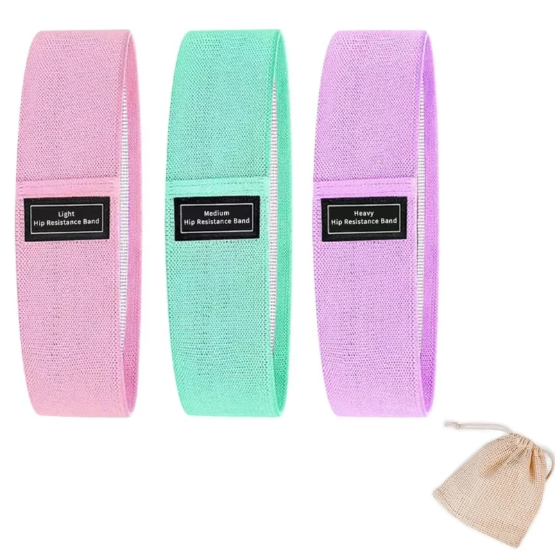 KiwiPower Fitnessbänder Stoff 3er Set – Widerstandsbänder für Po & Beine, Booty Bands mit 3 Widerstandsstufen, rutschfest & Reißfest, für Yoga, Pilates & Krafttraining