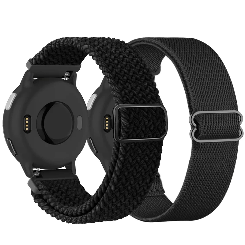 TUCOMO Dehnbares Nylon Armband Kompatibel mit Garmin Vivoactive 6/Vivoactive 5 / Vivoactive 3, 20mm Geflochtenes Loop Elastische Ersatzband für Garmin Venu Sq/Venu Sq 2/Venu 2 Plus/Venu Herren Damen