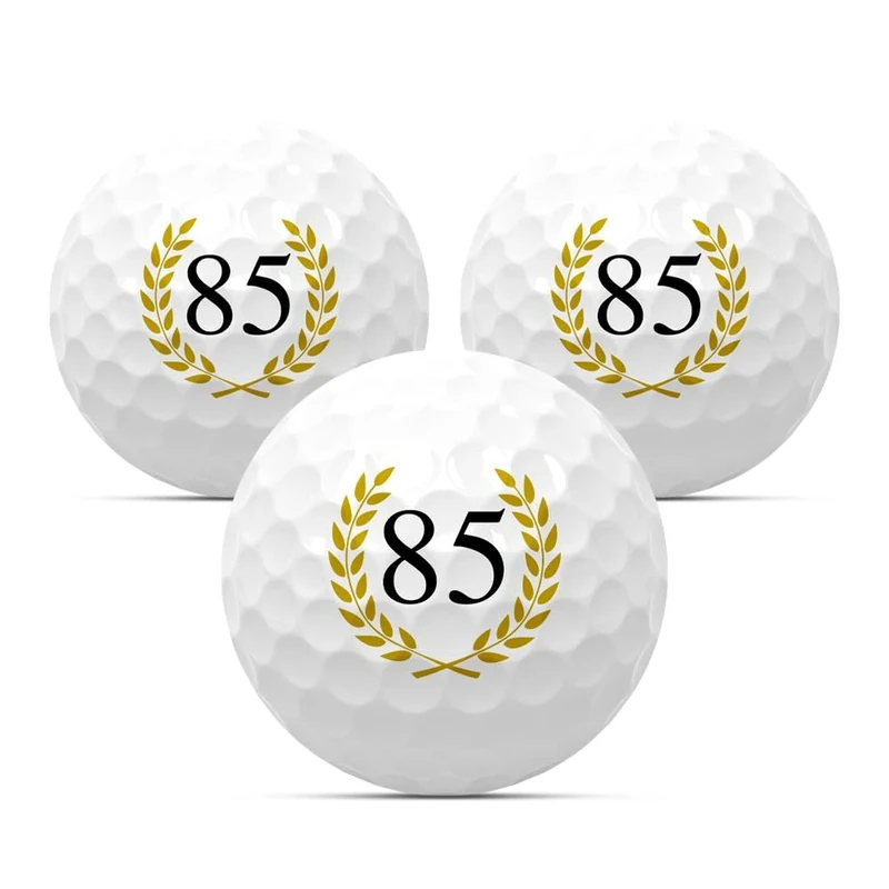 Golfbälle "85" zum Geburtstag 3er Set Golfgeschenk Golf Geburtstagsgeschenk Geschenk Geschenkidee Jubiläum Jahrestag Happy Birthday 18 20 22 25 30 33 35 40 44 45 50 55 60 65 66 70 75 77 80 88 90 (85)