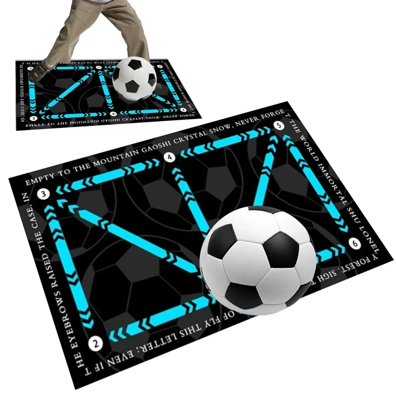 AFAIK Fußball Trainingsmatte Fußballmatte Fußball Schritt Trainingsmattem rutschfeste Schritt Trainingsmatte 60x90 cm Stoßdämpfende Fussball Matte Ballkontrolle Trainingsmatte (E)
