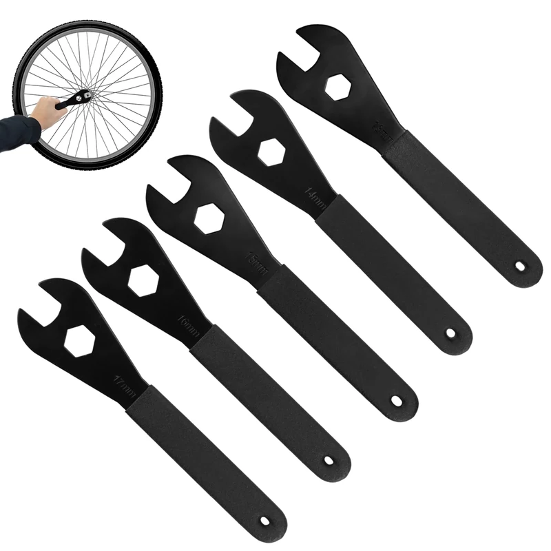LPZMPZ Konusschlüssel Set Fahrrad Nabenschlüssel Konusschlüssel 13/14/15/16/17 mm Satz Konenschlüssel Cone Wrench Kegelschlüssel für Fahrrad Kohlenstoffstahl Kegel Schraubenschlüssel Nabe Achse