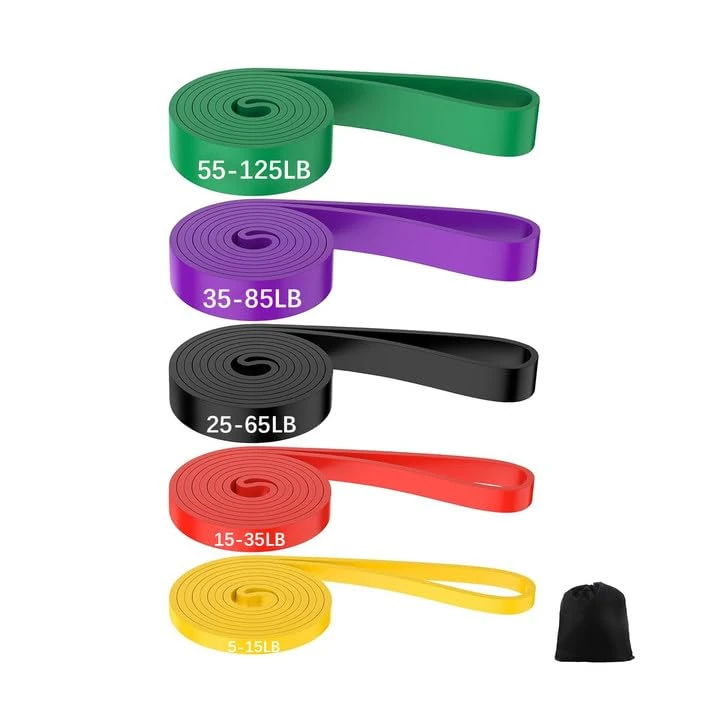 NEXROLA Fitnessbänder 5er-Set, Widerstandsbänder 15-125 lbs, Widerstandsbänder Enthält fünf für Heimtraining/Yoga/Krafttraining, tragbare Aufbewahrungstasche
