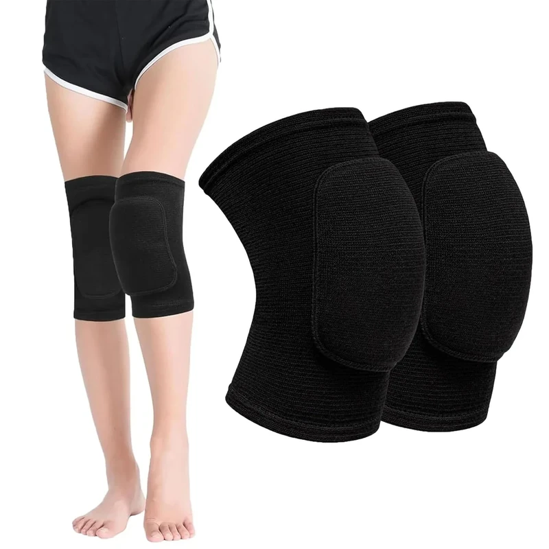 FAINCA Knieschoner, Verdickter Schwamm Knieschoner Volleyball, Elastizität Volleyball Knieschoner, Knieschoner Tanzen, für Sport Fußball Handball Tanzen (Schwarz/S