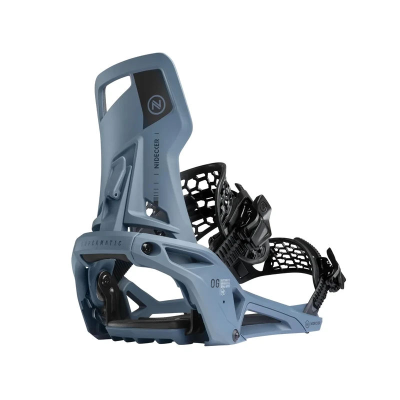 Nidecker OG Supermatic Snowboard Bindungen – Auto Open System mit verstellbarem Highback - XL - Atlantic
