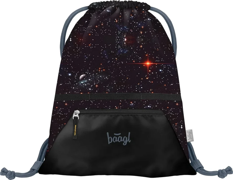 Baagl Turnbeutel für Jungen, wasserdichte Schuhbeutel für Kinder, Schule und Kindergarten Sportbeutel für Junge, Sportrucksack, Gymsack (Pixel Space)