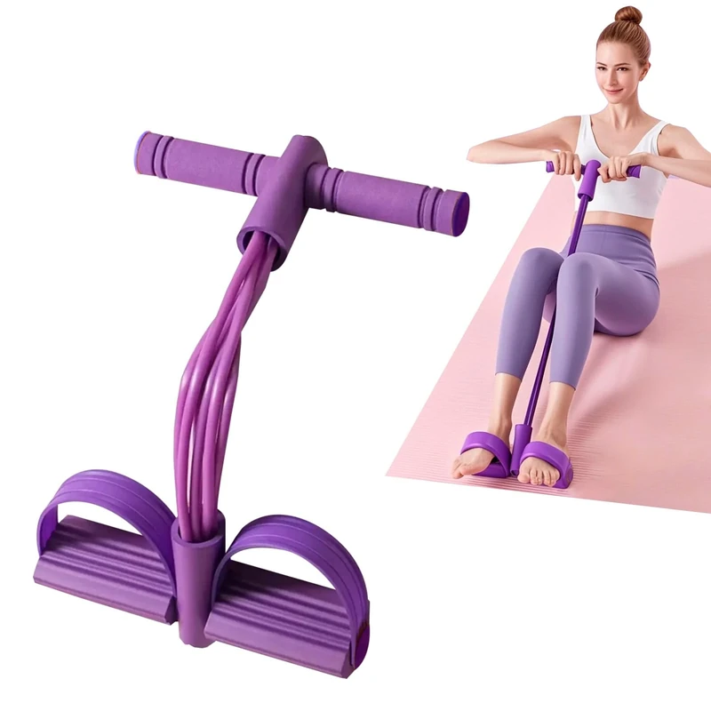 Jomdjmskes Bauchtrainer für Zuhause, Expander Fitness, Bauch Trainingsgerät, Bauch und Rückentrainer, Sit-Up Trainingsgeräte, Bodybuilding Expander, Ganzkörpertrainer für 8 Tubes Elastische Zugseil