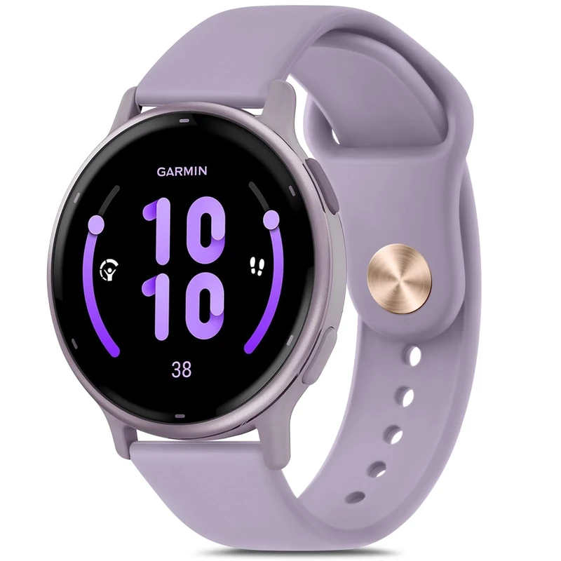 Oumida Garmin Armband für Garmin Forerunner 165/165 Music/Forerunner 55, Vivoactive 5 / Vivoactive 3 für Damen Herren, 20mm Silikon Armbänder Sport Ersatz Uhrenarmband, Taro Lila